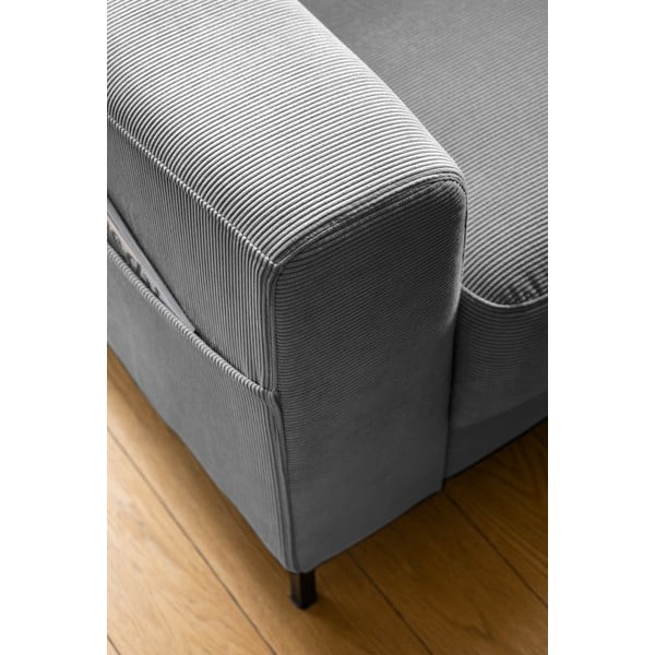 Poltrona in velluto a coste grigio Lofty Lilly - Miuform-image-4