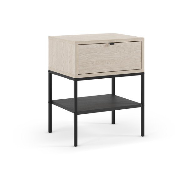 Comodino colore naturale chiaro opaco con ripiani Sali – Marckeric