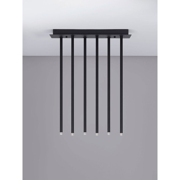 Plafoniera LED nera opaca in alluminio con struttura flessibile 20x50 cm Stilvi – Nova Luce-image-3