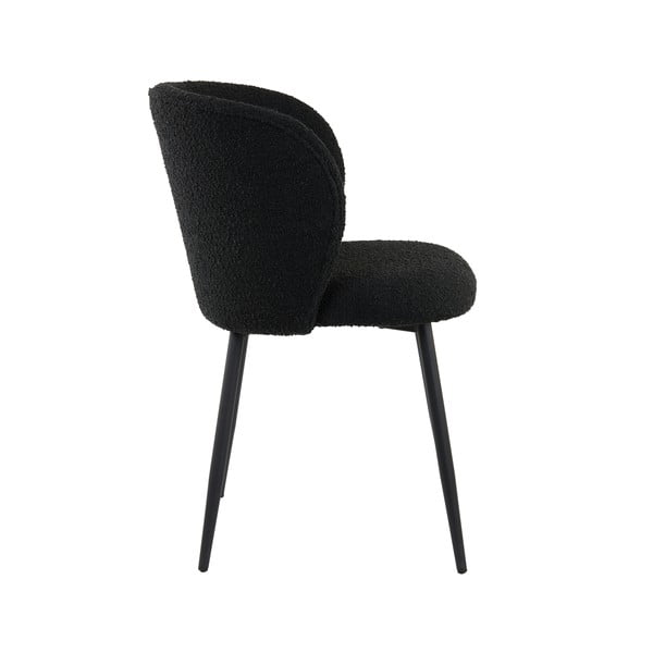 Sedia da pranzo nera in imbottito Elyna – Light & Living-image-2