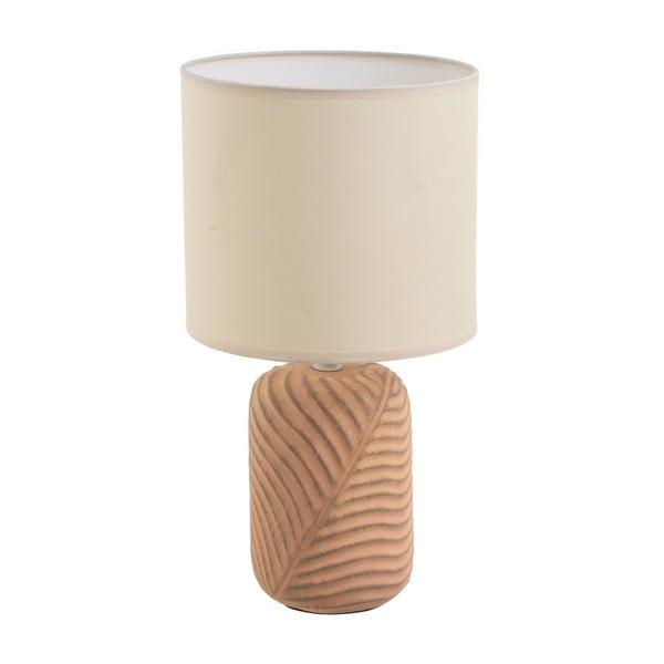 Lampada da tavolo color crema e mattone con paralume in tessuto (altezza 39 cm) - Casa Selección