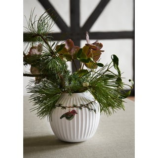 Vaso in porcellana bianca dipinto a mano con motivo natalizio Hammershøi - Kähler Design