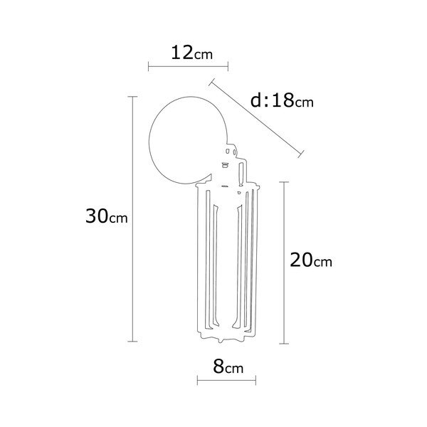 Lampada da parete nera ø 8 cm Likya - Opviq lights-image-4