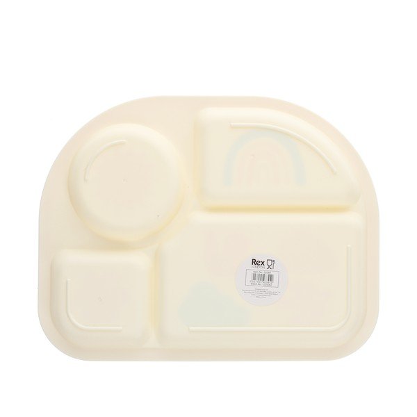 Piatto per bambini beige in plastica 21x27 cm Rainbow Garden – Rex London-image-2