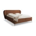 Letto matrimoniale imbottito color terracotta con rete inclusa 180x200 cm Makana – Makamii