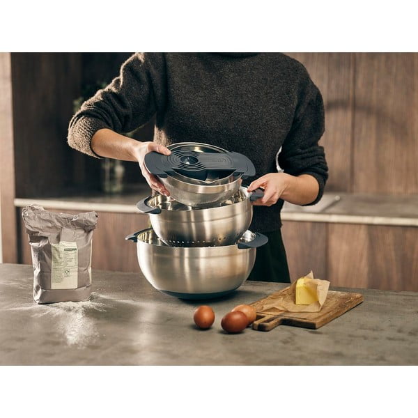 Ciotole in argento lucido in set di 9 pezzi Nest 100 Collection - Joseph Joseph-image-1