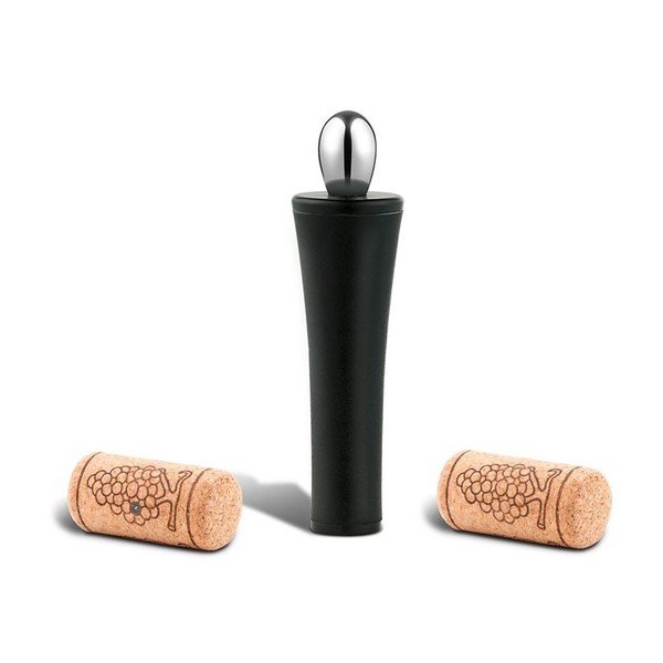 Tappo per vino in gomma nera Rocks - Zone-image-1