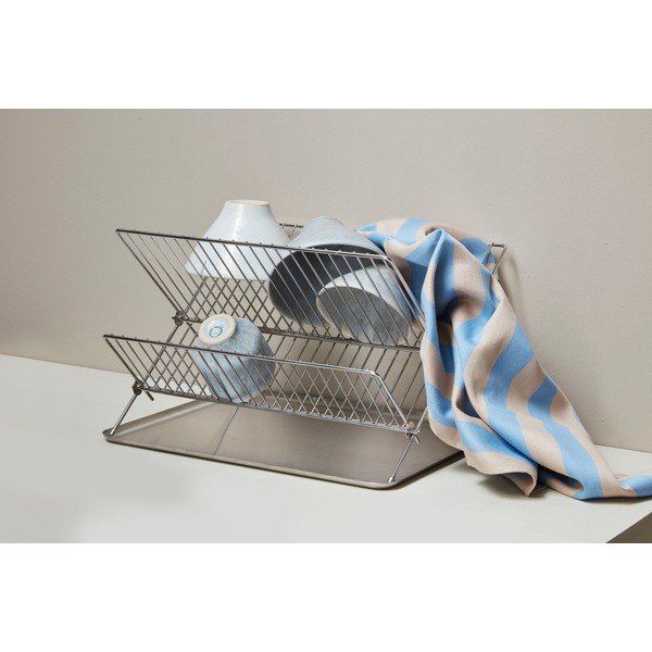 Scolapiatti a due piani color argento lucido in metallo 41x31 cm Dry-It – Mette Ditmer Denmark-image-2