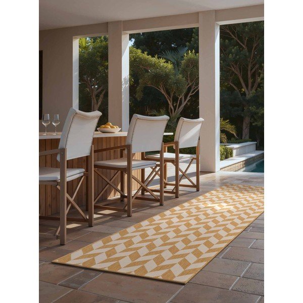 Passatoia da interno ed esterno giallo ocra/color crema 80x200 cm Haringey Terrick – Ted Baker-image-1