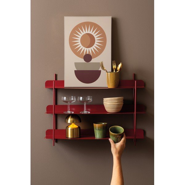 Mensola burgundy in metallo con ripiani multipli 60 cm Riqueza Tres – PT LIVING-image-1
