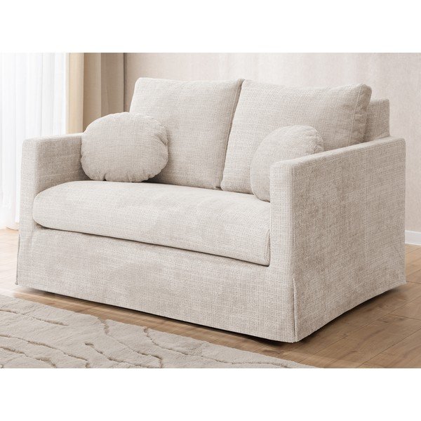Divano color crema 140 cm Paphos – Ropez-image-2