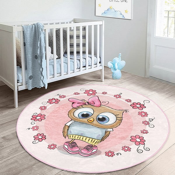 Tappeto rosa per bambini ø 120 cm Comfort - Mila Home-image-2