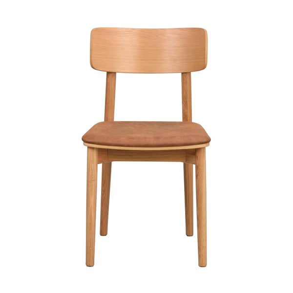 Sedie da pranzo in similpelle in colore marrone cognac-naturale in set di 2 pezzi Wolcott - Rowico-image-3