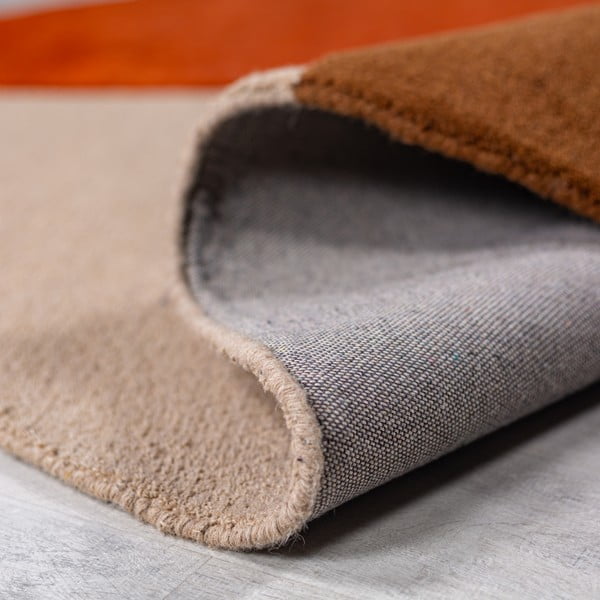 Tappeto rotondo color mattone in lana tessuto a mano ø 200 cm Mia Segment – Flair Rugs-image-3