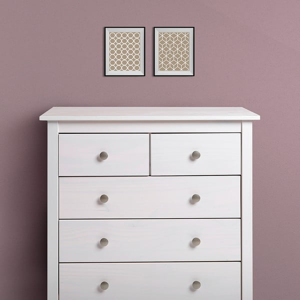 Cassettiera alta in pino bianco 79x80 cm Berna - Marckeric-image-4