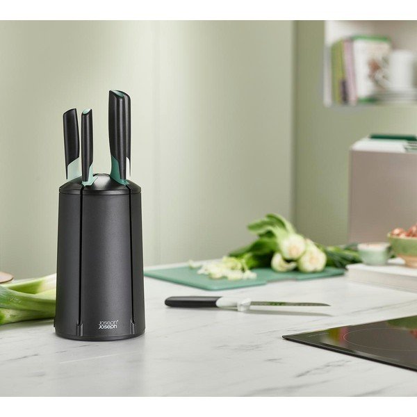 Set di 5 coltelli in acciaio inox con supporto rotante Elevate - Joseph Joseph-image-1