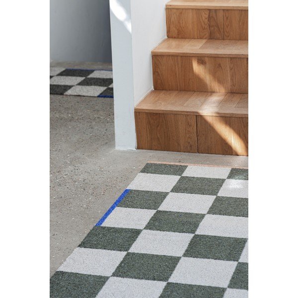 Tappeto verde scuro/color crema lavabile 70x150 cm Square – Mette Ditmer Denmark-image-2