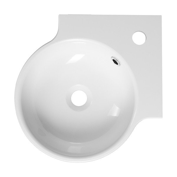 Lavabo rotondo bianco in composito minerale 38x38 cm Kaori – Sapho-image-1