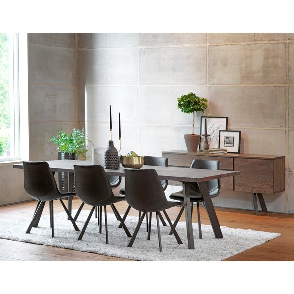 Sedia da pranzo nera con gambe nere Alpha - Rowico-image-4