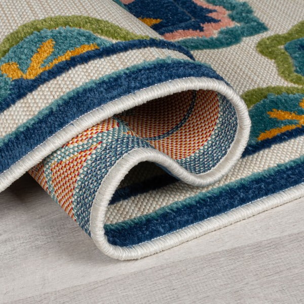 Tappeto blu per esterni 80x230 cm Beach Floral - Flair Rugs-image-2