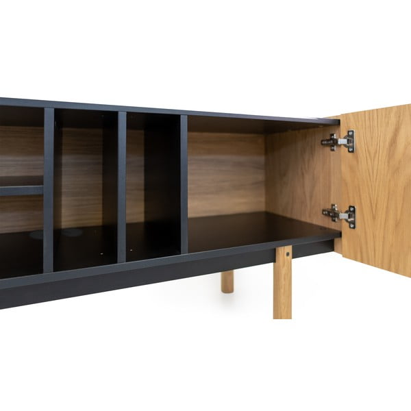 Tavolo TV in rovere nero/naturale 175x60 cm Porto - Woodman-image-1