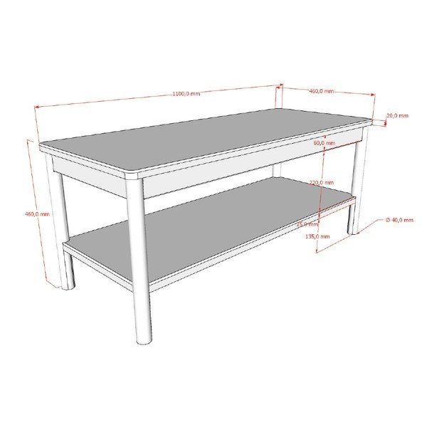 Panchina di colore naturale in legno massiccio/in MDF Olive – Vipack-image-2