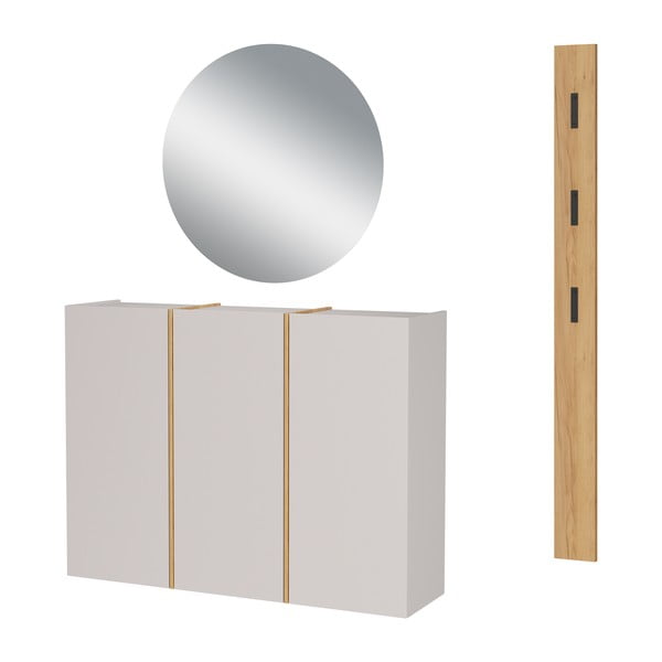 Set di mobili da ingresso color crema/di colore naturale 168x200x37 cm Libbiano – Germania