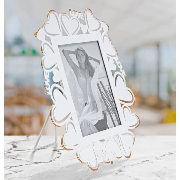 Portafoto in metallo bianco, 25 x 27,7 cm - Mauro Ferretti-image-1