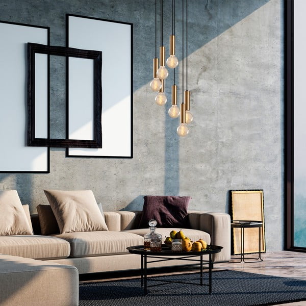 Lampadario nero/dorato ø 40 cm Tempo – Opviq lights-image-1