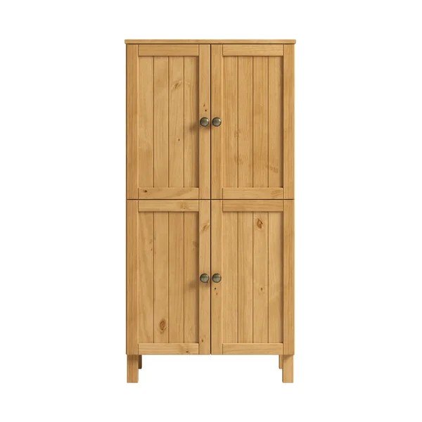 Mobile per bagno colore naturale chiaro in pino massiccio alto 62x125 cm Calle – Støraa