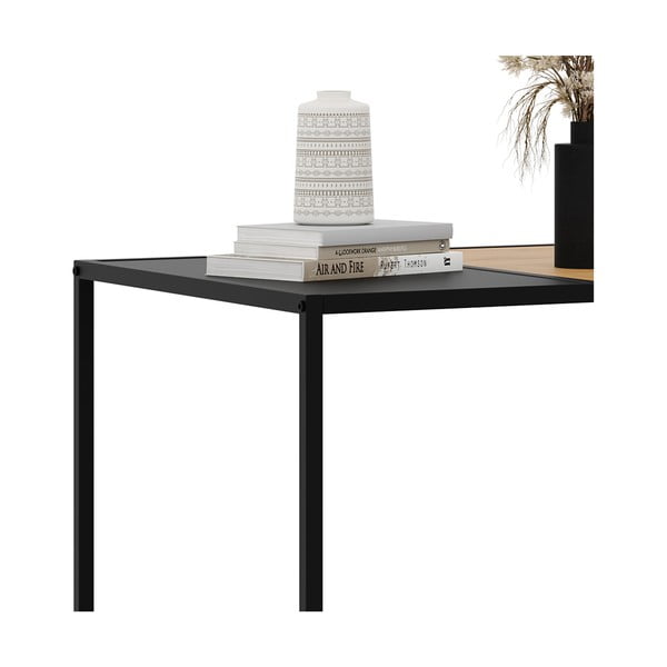 Tavolino in nero-naturale 60x100 cm Altino - Unique Furniture-image-3