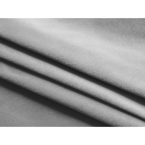 Poggiapiedi grigio chiaro con rivestimento in velluto Kapua – Makamii-image-3