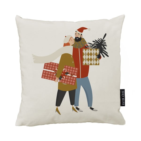 Federa con motivo natalizio 45x45 cm Christmas Couple - Butter Kings