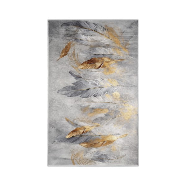 Tappeto grigio/dorato lavabile 160x230 cm Golden Feathers – Mila Home