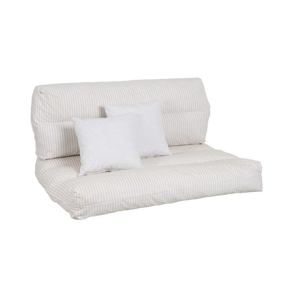 Set di 4 sedie da giardino di pallet bianche e beige 80x112 cm - Ixia-image-2