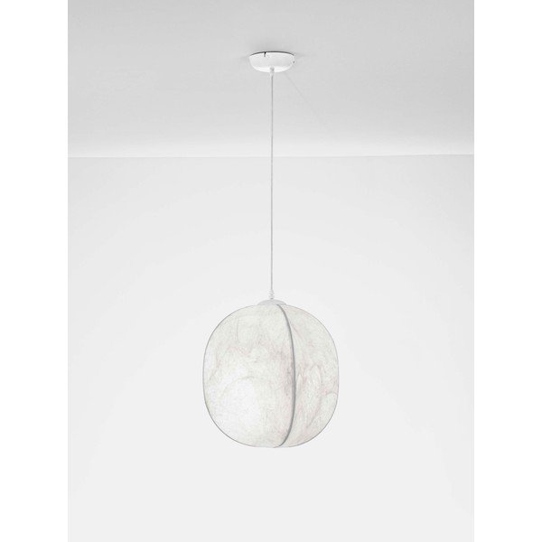 Lampadario bianco in metallo con paralume in tessuto ø 42 cm Pierida – Nova Luce-image-3