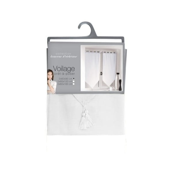 Set di 2 tende in voile bianco 60x90 cm Voiline - douceur d'intérieur-image-3