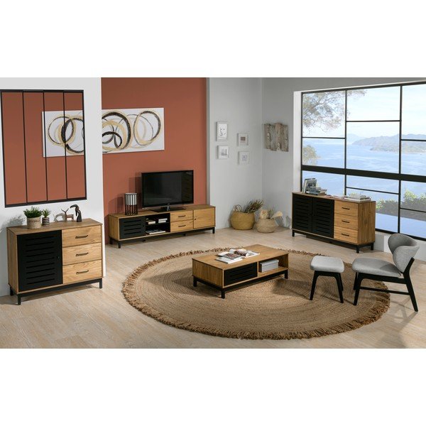 Tavolino in legno con dettagli neri Alessia - Marckeric-image-1