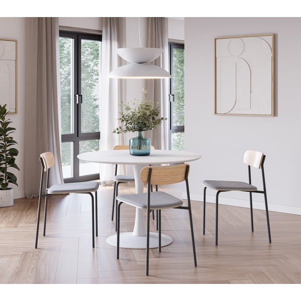 Sedie da pranzo in set nere/grigio tortora 2 pz Adriana – Marckeric-image-1