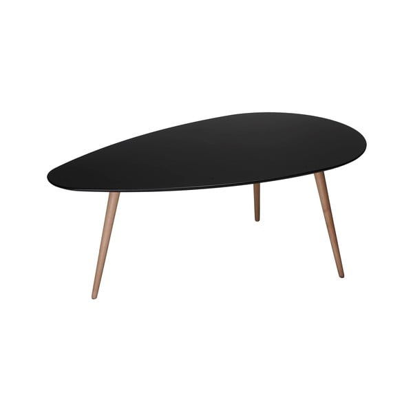 Tavolino nero con gambe in faggio , 116 x 66 cm Fly - Furnhouse