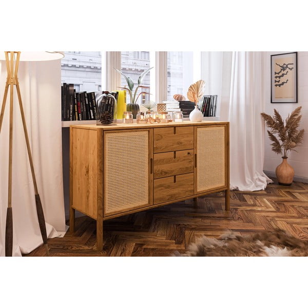 Cassettiera bassa in rovere 142x84 cm Pola - The Beds-image-4