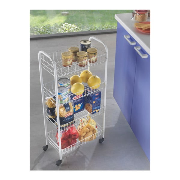 Scaffale mobile in metallo bianco 41x84 cm Pisa - Metaltex-image-1