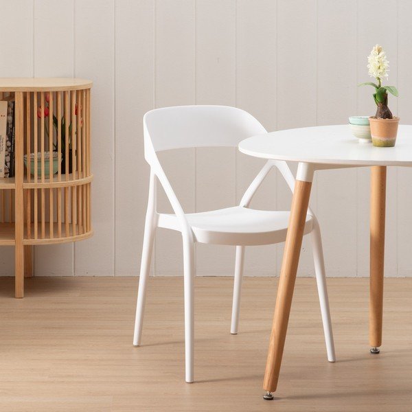 Set di 2 sedie da pranzo bianche in plastica - Ixia-image-1