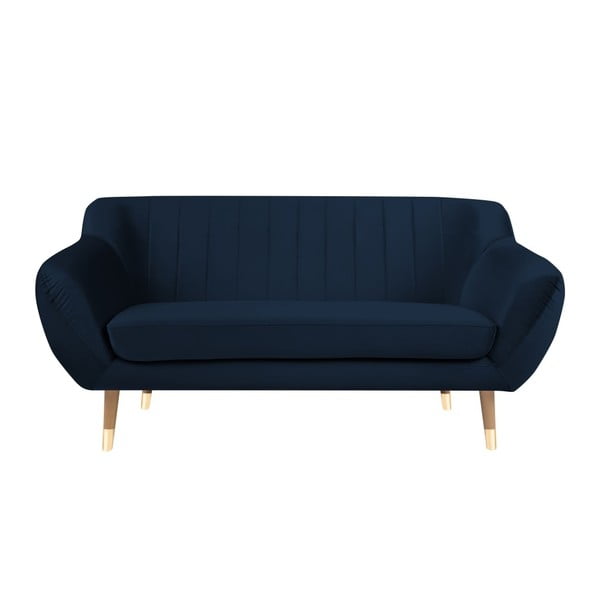 Divano in velluto blu scuro, 158 cm Benito - Mazzini Sofas