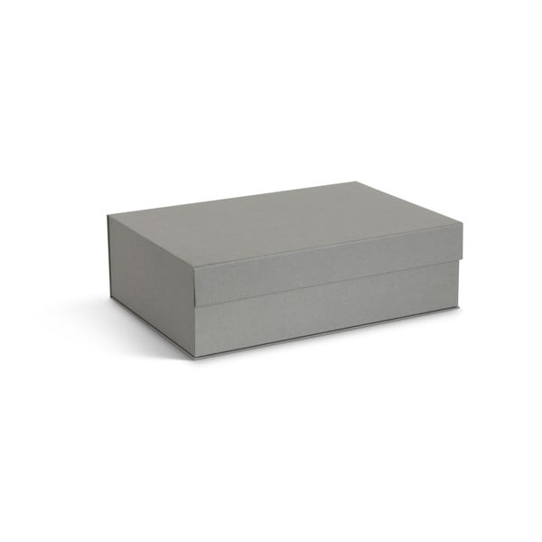 Scatole in set con coperchio grigie in cartone 3 pz 42,5x29,5x13 cm Kian Paper Laminate – Bigso-image-3