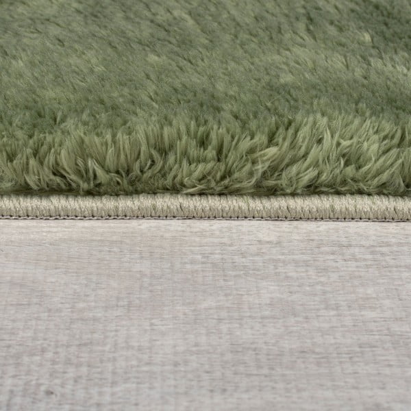 Tappeto in pelliccia sintetica verde scuro 160x230 cm Faroe Wool Look Fur - Flair Rugs-image-4