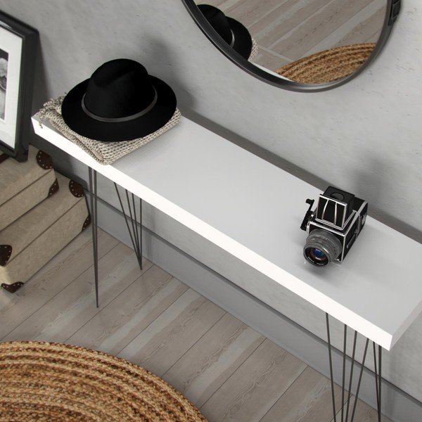 Tavolo Dallas in legno bianco, 110 x 25 cm - Versa-image-1