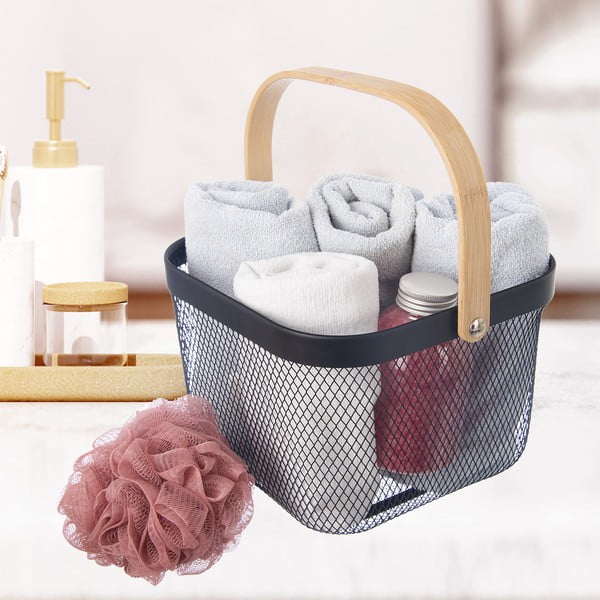 Cesto con filo metallico in metallo 24,5x24,5x30 cm Radka – Orion-image-1