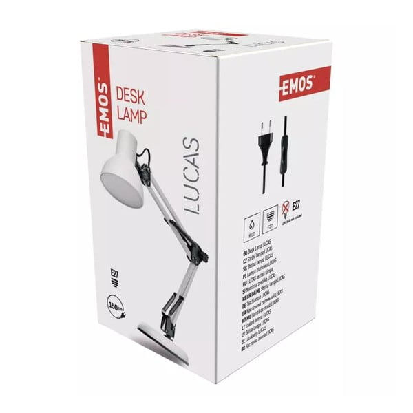 Lampada da tavolo bianca (altezza 48 cm) Lucas - EMOS-image-1