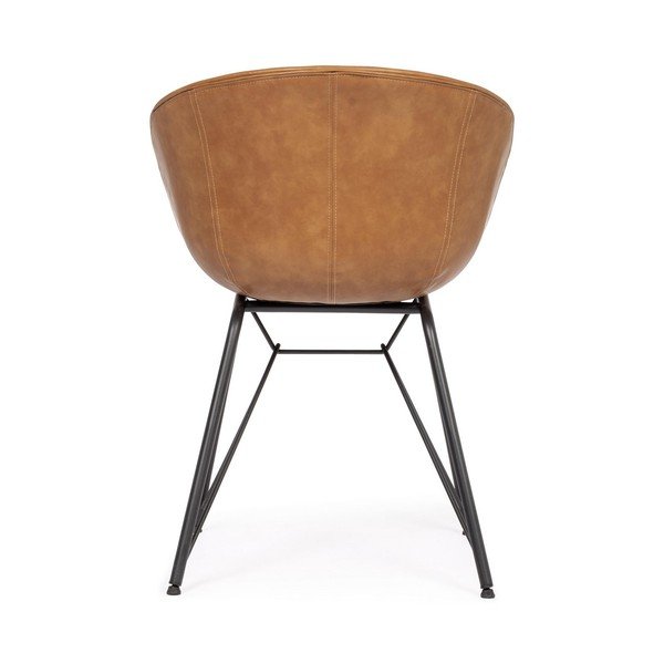 Sedia da pranzo marrone cognac in imbottito Warhol – Bizzotto-image-4